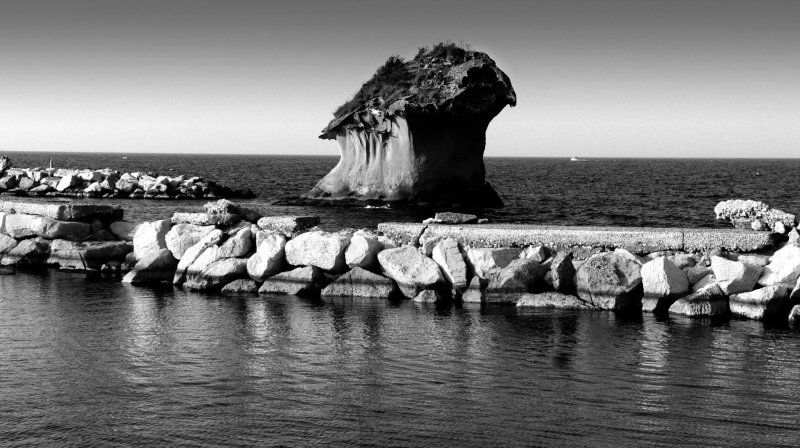 Lacco Ameno Ilha de Ischia Itália Paisagem Mar Natureza Pedra Rocha Água Areia