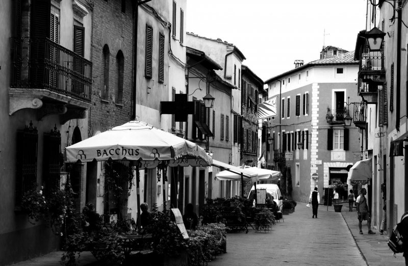 montalcino Loja Rua Bares Interior Centro Casas Varandas Janelas Montalcino Itália