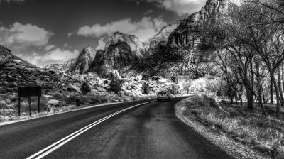 Nevada road by car