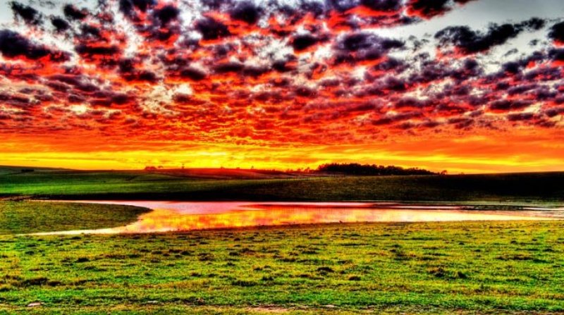 Campo Lago Lagoa Grana Interior Por do Sol Céu Nuvens Açude Paz Descnaso agronegócio