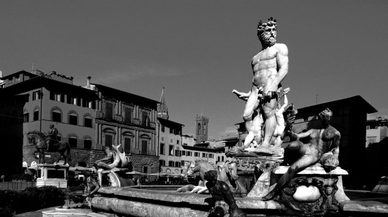 itália Hércules Escultura Estátua Monumento Florença Força Herói Pose Antropocentrismo Ideal Visão Armado Cavalo