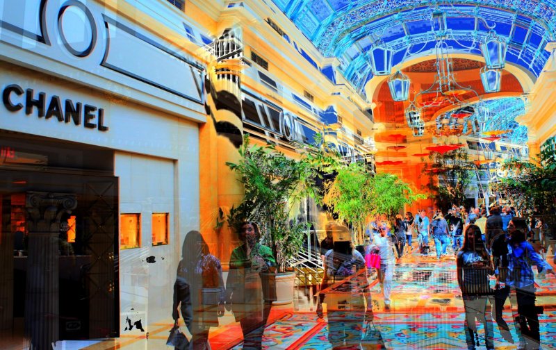 Estados Unidos EUA USA Las Vegas fusão efeito loja comercio shopping turista pessoa