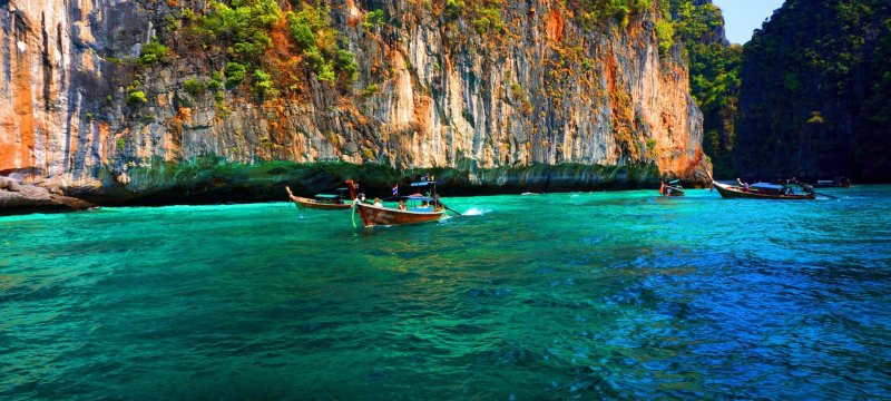 Tailândia koh phi phi montanha morro Ásia férias costa tropical tailândia trópicos baía céu verão parque mar água oceano turista destino paraíso praia  turismo paisagem rocha