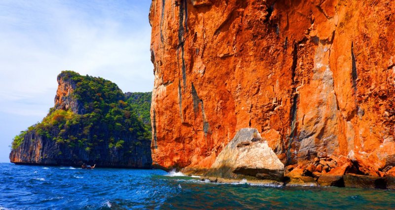 Tailândia koh phi phi montanha morro Ásia férias costa tropical tailândia trópicos baía céu verão parque mar água oceano turismo destino paraíso praia  turismo paisagem rocha