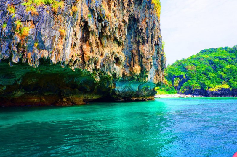 Tailândia koh phi phi Ásia férias costa tropical tailândia trópicos baía céu verão parque mar água destino paraíso praia  turismo paisagem