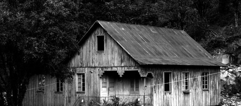 Casa de Madeira Telhado Interior Árvore Janelas Solidão Descanso Silencio Paz itália italiano colônia colono,barraco colonização italiana RS